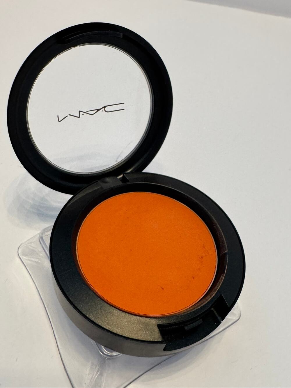 MAC Optimistic Orange Cremeblend Blush Classic Black Window Pot Cream Tested